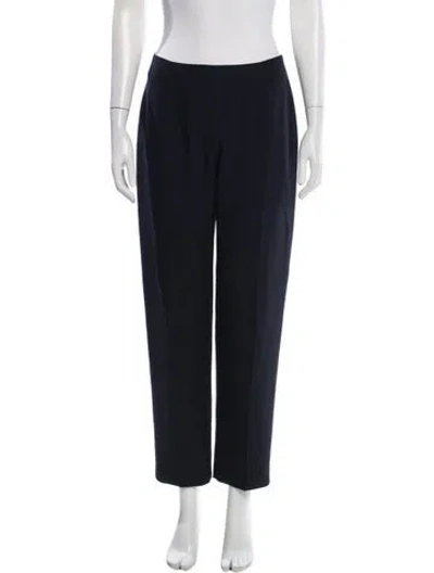 Pre-owned Oscar De La Renta Straight Leg Pants In Black