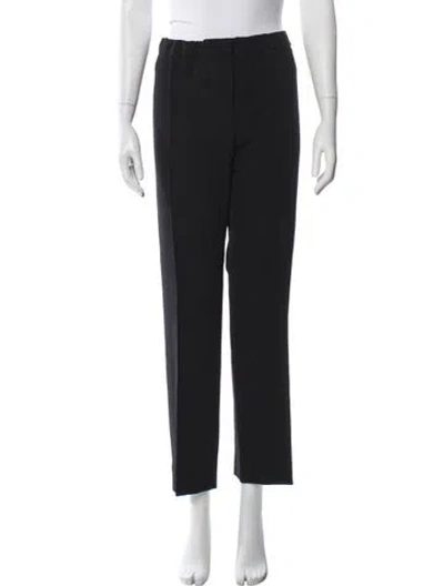 Pre-owned Oscar De La Renta Straight Leg Pants In Black