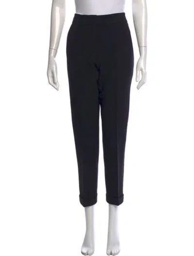 Pre-owned Oscar De La Renta Straight Leg Pants In Black