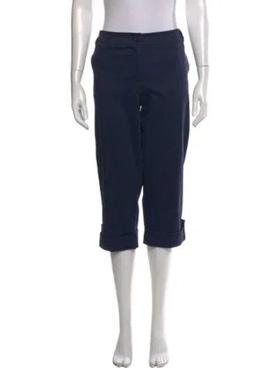 Pre-owned Oscar De La Renta Straight Leg Pants In Blue