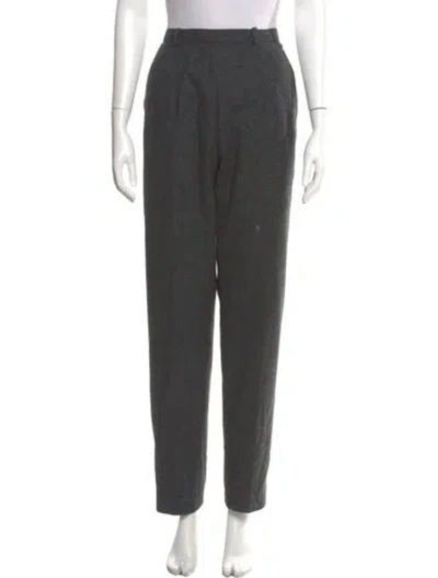 Pre-owned Oscar De La Renta Straight Leg Pants In Gray
