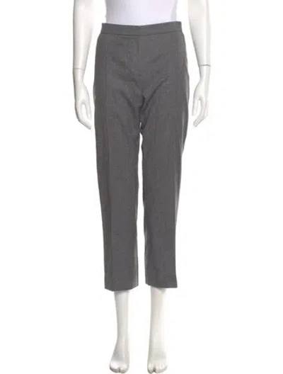 Pre-owned Oscar De La Renta Straight Leg Pants In Gray