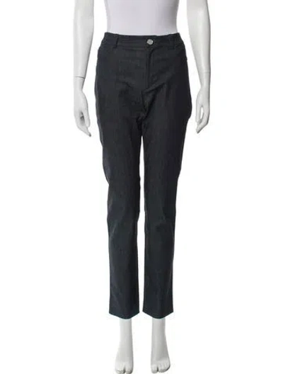 Pre-owned Oscar De La Renta Straight Leg Pants In Gray