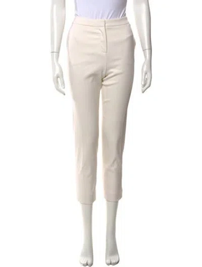 Pre-owned Oscar De La Renta Straight Leg Pants In Neutral