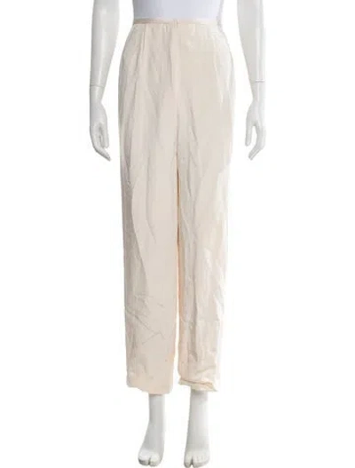 Pre-owned Oscar De La Renta Straight Leg Pants In Neutrals