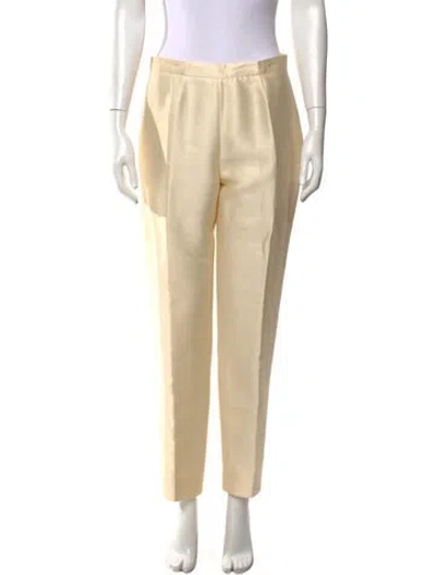 Pre-owned Oscar De La Renta Straight Leg Pants In Neutrals