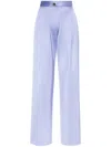 Oscar De La Renta Seam Detail Satin Pant In Violett