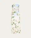 Oscar De La Renta Ombr Cherry Blossom Strapless Gown