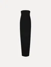 Oscar De La Renta Strapless Draped Column Gown In Black