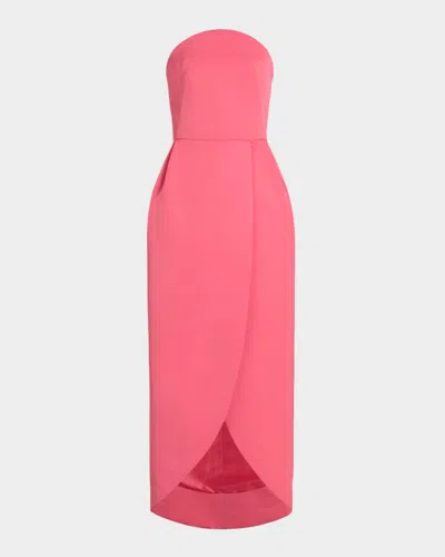 Oscar De La Renta Strapless Faille Tulip Gown In Pink