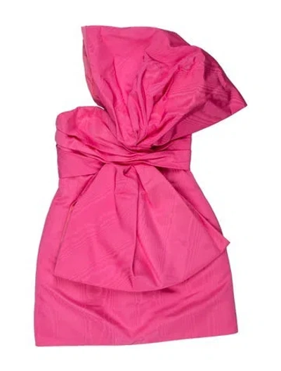 Pre-owned Oscar De La Renta Strapless Mini Dress In Pink