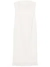 Oscar De La Renta Strapless Tweed Midi Dress In 白色