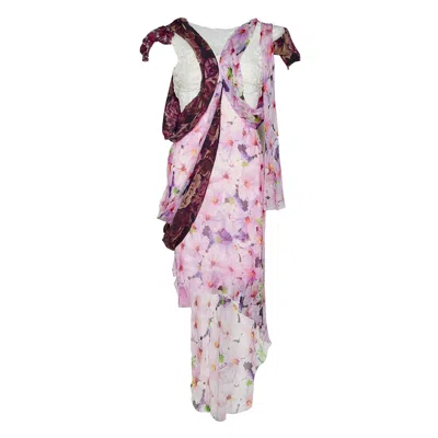 Oscar De La Renta Strapless Twist Front Ruched Dress In Pink