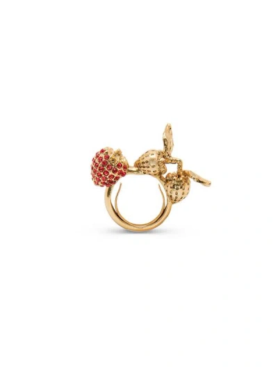 Oscar De La Renta Strawberry Ring In Red