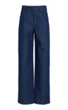 Oscar De La Renta Stretch High-rise Straight-leg Jeans In Dark Wash