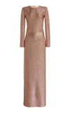 Oscar De La Renta Stretch-lamé Gown In Pink