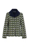 Oscar De La Renta Stretch-wool Jacket In Green