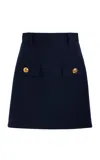 Oscar De La Renta Stretch-wool Mini Skirt In Navy
