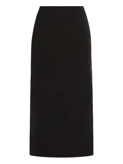 Oscar De La Renta Stretch-wool Pencil Skirt In Black