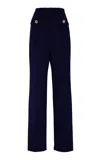 Oscar De La Renta Stretch-wool Straight-leg Pants In Navy