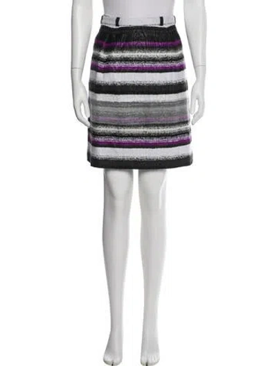 Pre-owned Oscar De La Renta Striped Mini Skirt
