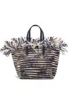 Oscar De La Renta Striped Tote Bag In 蓝色