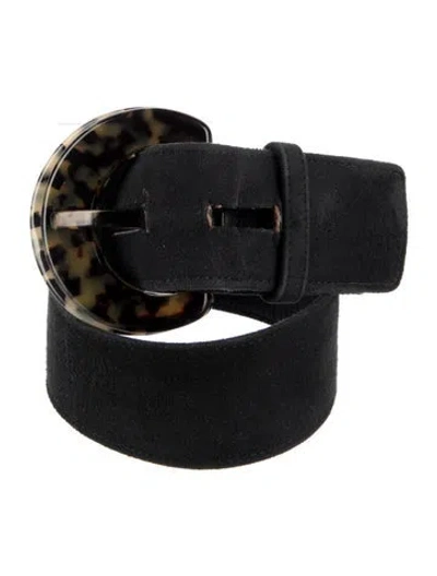Pre-owned Oscar De La Renta Suede Belt In Black
