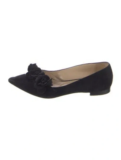 Pre-owned Oscar De La Renta Suede Flats In Blue