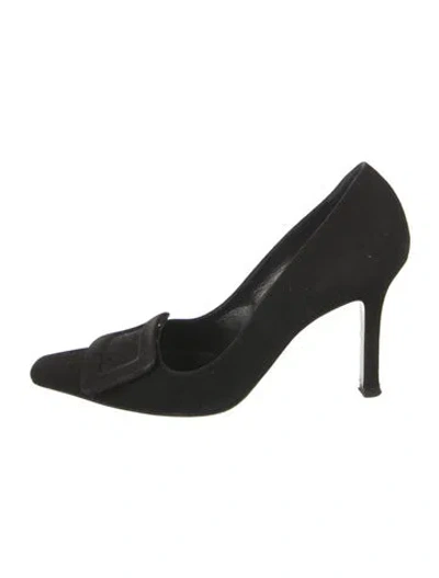 Pre-owned Oscar De La Renta Suede Pumps In Black