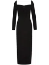 Oscar De La Renta Plunging Sweetheart Cocktail Dress In Black