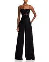 Oscar De La Renta Peony Guipure Velvet Jumpsuit In Black