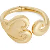 Oscar De La Renta Swirl Heart Cuff Bracelet In Gold