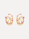 Oscar De La Renta Tangled O Floral Earrings In Pink