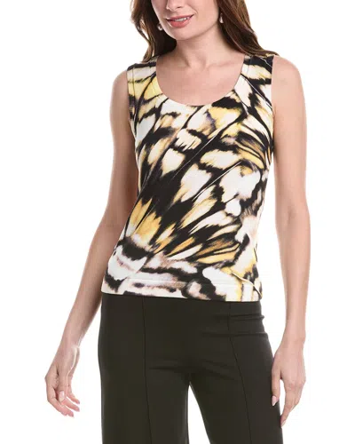 Oscar De La Renta Butterfly Printed Scoop-neck Knit Tank Top In Multi