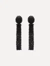 Oscar De La Renta Tassel Clip-on Earrings In Black