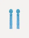 Oscar De La Renta Tassel Clip-on Earrings In Blue