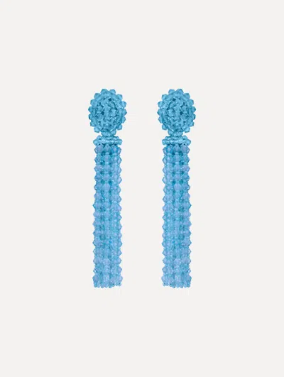 Oscar De La Renta Tassel Clip-on Earrings In Blue