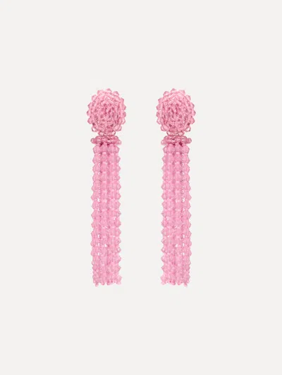 Oscar De La Renta Tassel Clip-on Earrings In Pink