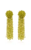 Oscar De La Renta Tassel Drop Earrings In Green