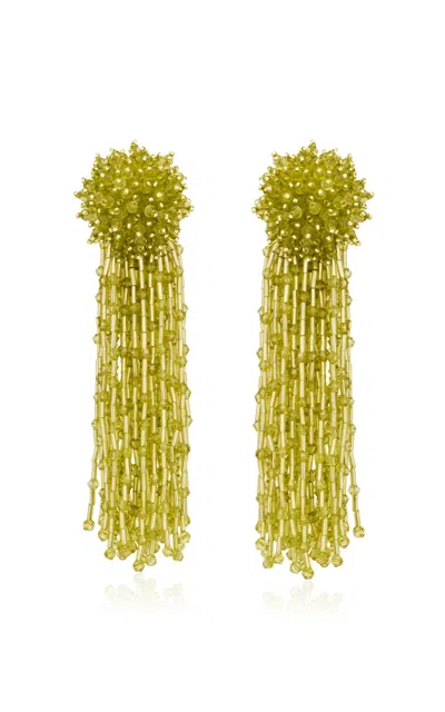Oscar De La Renta Tassel Drop Earrings In Green