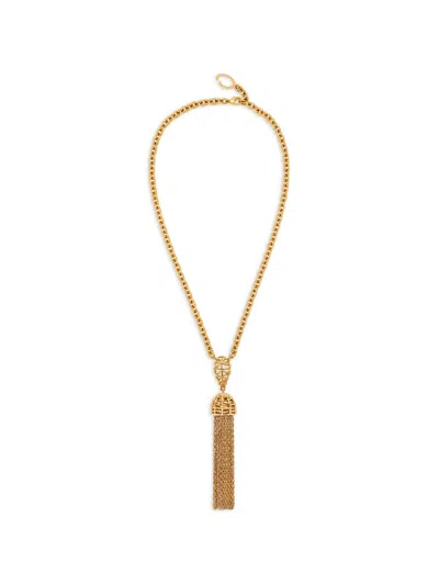 Oscar De La Renta Tassel Pendant Necklace In Gold