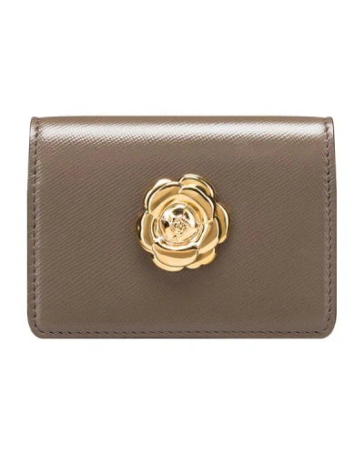 Oscar De La Renta Taupe Card Case