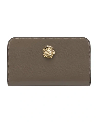 Oscar De La Renta Taupe Travel Wallet
