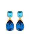 Oscar De La Renta Teardrop Square Earrings In Blue