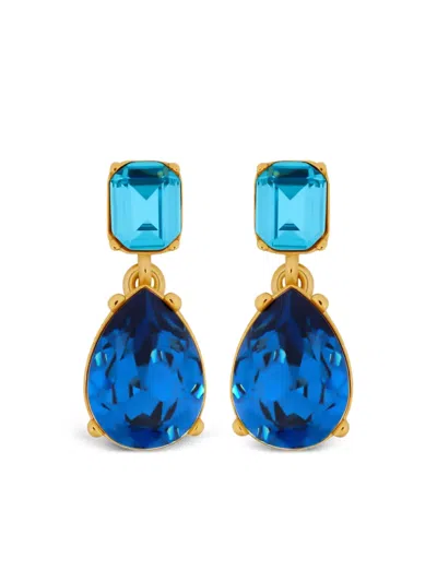 OSCAR DE LA RENTA TEARDROP SQUARE EARRINGS