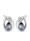 Oscar De La Renta Looped Teardrop Earrings In Silver