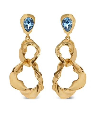 Oscar De La Renta Textured Baroque Clip-on Earrings In Gold