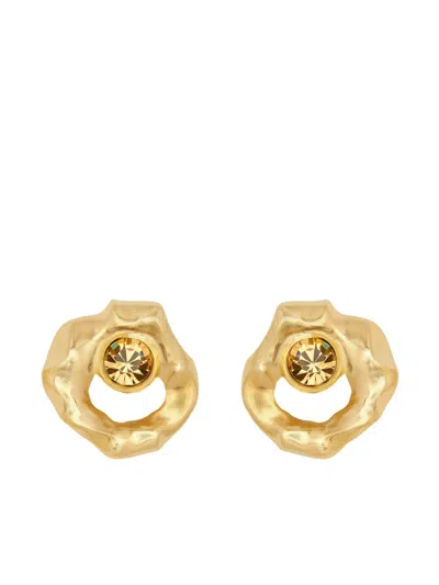Oscar De La Renta Textured Earrings In Gold