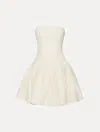 Oscar De La Renta Textured Floral Cloqu Cape-back Dress In White