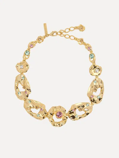Oscar De La Renta Textured Metal Chain-link Necklace In Multi